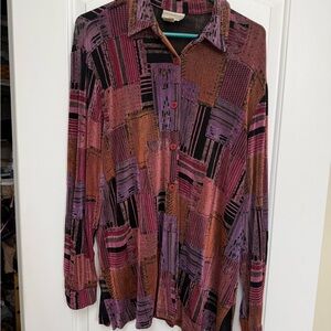Coldwater Creek Multicolor Button-Up Blouse